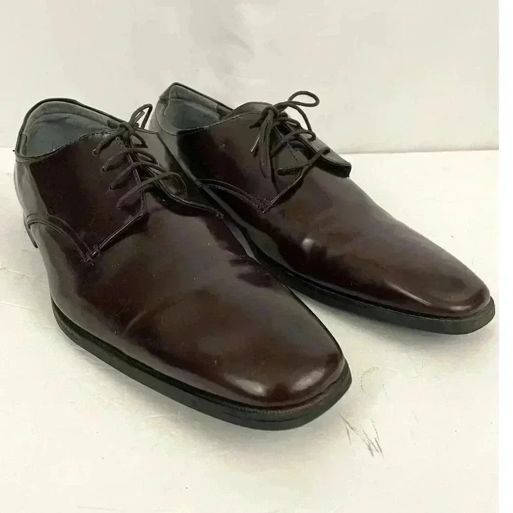 Calvin Klein Brown‎ Shiny Oxford Dress Men's Shoes Size 13